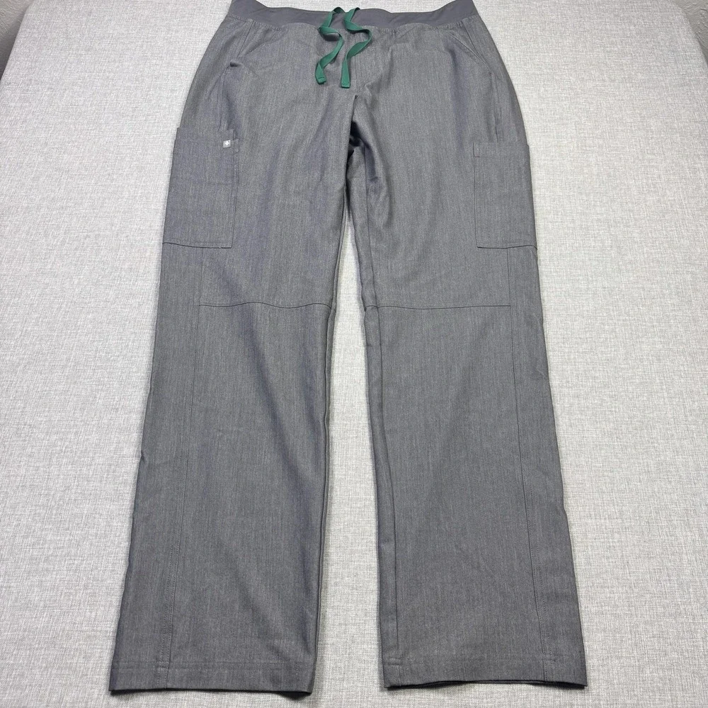 FIGS Scrub Pants Mens XL Gray Technical‎ Collection T2001 Cargo Drawstring